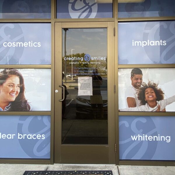 Create Smiles - Local St. Louis Business Door Graphic Installation