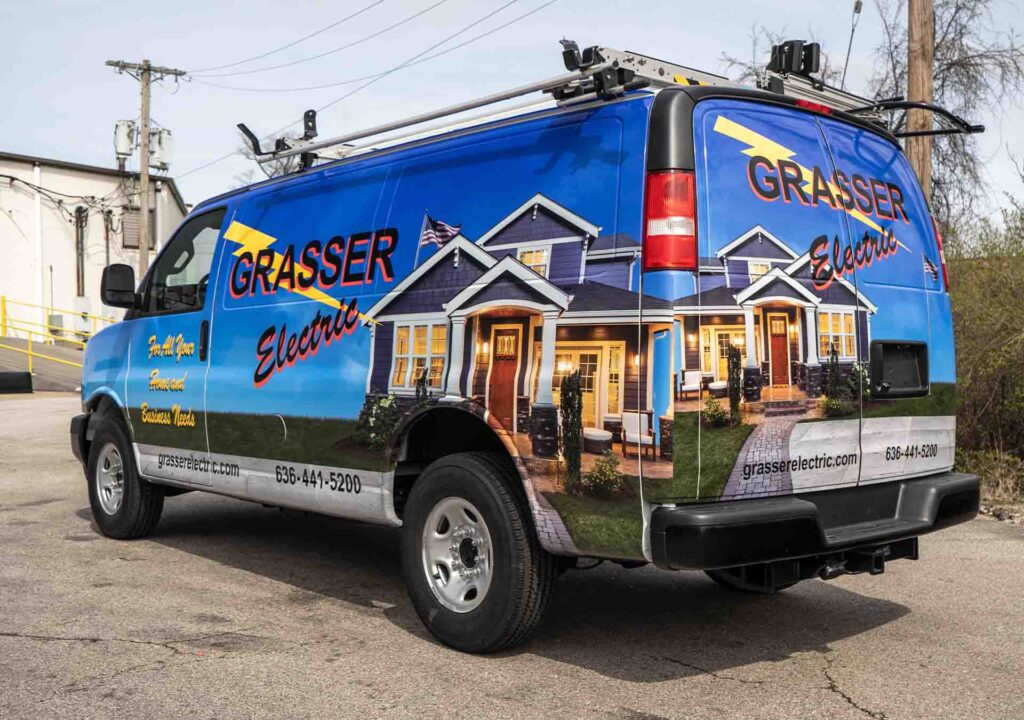 Grasser Electric full vehicle wrap in St. Louis